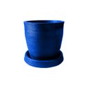 Ver imagem 1 de Vaso Plantar com Prato 30x30 Classico Oval Moderno Polietileno Bgplasticos V13 Azul Arara 009