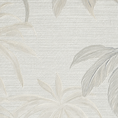 Papel de Parede Vinílico Folhas Cinza e Detalhes Azul - Coleção Poet Chart 5