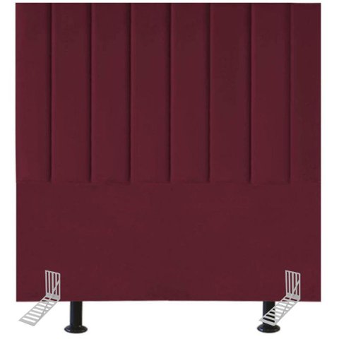 Cabeceira Estofada Cama Box Solteiro 90 Cm Maya Suede e Frame Bordô