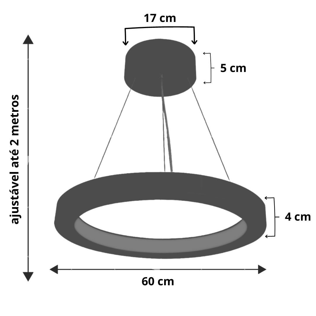 Lustre LED 33W Sirius Pendente Madeira Sala Jantar arco 60cm Madeluz Pendente Sirius LED Freijó Bran - 2