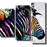 Quadro Decorativo Zebra 3 Peças Para Sala - 1