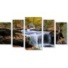 Quadro Decorativo Paisagem Riacho com cachoeira 5 peças - 1