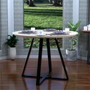 Ver imagem 1 de Mesa Modelo Industrial Jantar Laís 110 Cm com Pés de Ferro Off White