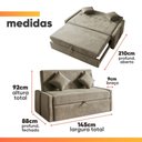 Ver imagem 4 de Sofá Cama 2 Lugares 1,45m com Almofadas Chloe
