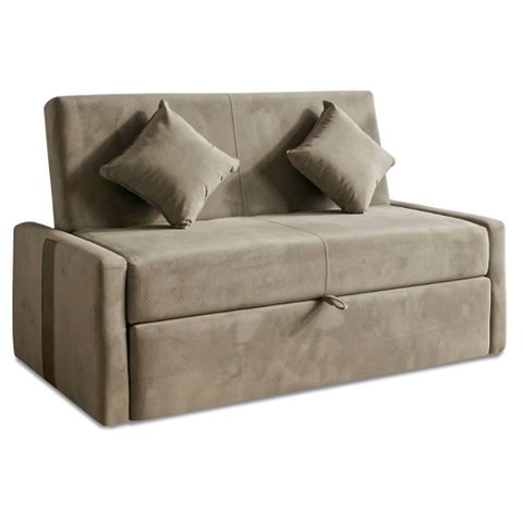 Sofá Cama 2 Lugares 1,45m com Almofadas Chloe