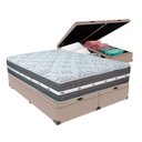 Ver imagem 1 de Cama Box com Baú Bege e Colchão Queen Black Grafit Anjos Bege