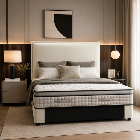 Cabeceira Viena Estofada Queen 1.60 em Linho para Cama Box Bz Home Decor Bege