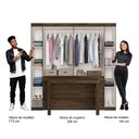 Ver mais imagens de Guarda Roupa Casal 6 Portas com Escrivaninha e Painel de TV 55 Polegadas Vega Legno Carraro
