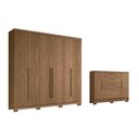 Ver imagem 1 de Guarda Roupa 2 Peças (1GUARDAROUPA+1CÔMODA) QC369 Jatobá - Santos Andirá