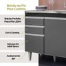 Balcao Pia Gabinete Cozinha 120cm S/tampo 3 Portas 2 Gavetas Cor,:preto/grafite - 5