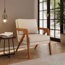 Ver imagem 2 de Poltrona Decorativa Moderna Luxo para Sala Escritório França Bouclé Bege