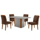 Ver imagem 2 de Mesa de Jantar Isadora Tampo 120cm Mdf Vidro Canto Copo e 4 Cadeiras Melissa Moderna Mobilia