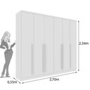 Ver imagem 6 de Conjunto Guarda Roupa Casal com Puxador MDF Portugal, Cama Casal Monaco e Cômoda Chicago Branco/Neve