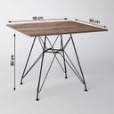 Ver imagem 2 de Conjunto Sala de Jantar Eames de Ferro Preto e Tampo Quadrado Amadeirado - 90cm 4 Cadeiras Branca