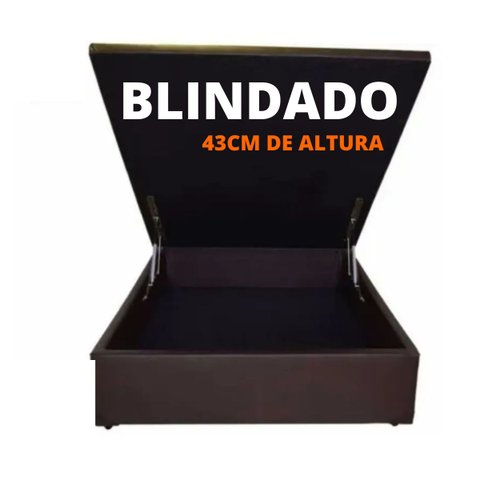 Cama Baú Casal Blindado Reforçado - 43cm de altura