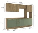 Ver imagem 3 de Armário de Cozinha Modulada Completa Reta 7 Peças 2,70m 281 Botanic Kappesberg