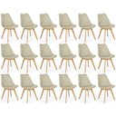 Ver imagem 1 de Conjunto 18 Cadeiras de Jantar Eames Wood Leda Design Estofada - Nude