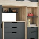 Ver imagem 3 de Cama multifuncional 7 gavetas com armário + cômoda Conect Nevada Grafite