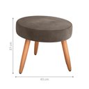 Ver imagem 2 de Puff Redondo para Sala Suiça Veludo Marrom