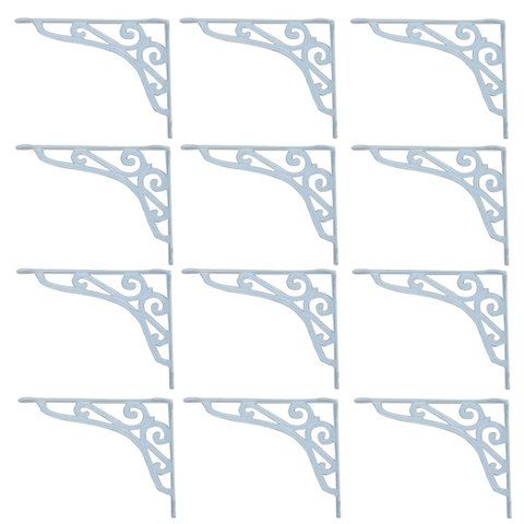 Kit 12 Cantoneiras Brancas Suporte Parede Prateleira 15x20cm