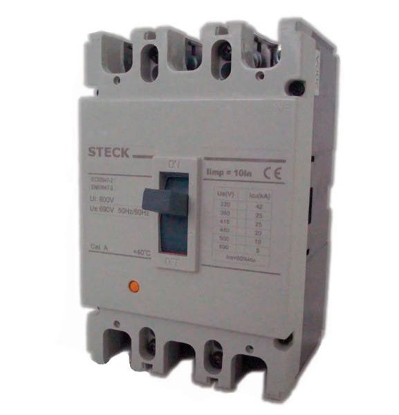 Disjuntor 3x225a sdjs 225 caixa moldada steck - 1