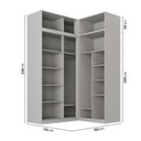 Ver imagem 3 de Guarda-Roupa Planejado de Canto 4 Peças 8 Portas com 4 Portas de Correr Jade CabeCasa MadeiraOriginals Cinza/Urbano