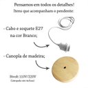 Ver imagem 4 de Pendente em Fibra Natural Rattan Artesanal Sala E27 Nat39