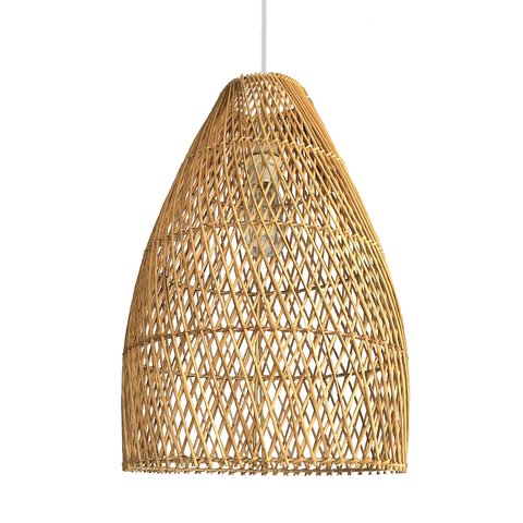 Pendente em Fibra Natural Rattan Artesanal Sala E27 Nat39