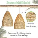 Ver imagem 2 de Pendente em Fibra Natural Rattan Artesanal Sala E27 Nat39