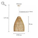 Ver imagem 6 de Pendente em Fibra Natural Rattan Artesanal Sala E27 Nat39