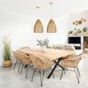 Ver imagem 5 de Pendente em Fibra Natural Rattan Artesanal Sala E27 Nat39