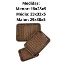 Ver imagem 2 de Kit 3 Bandejas Organizadora Multiuso Retangular Cesto para Servir Café Frios Petisco Marrom