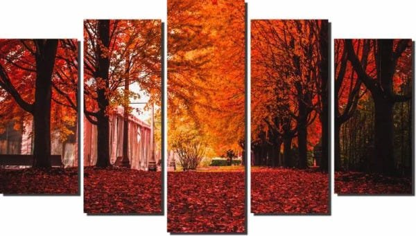 Quadros Decorativos Paisagem Outono 5 peças - 1