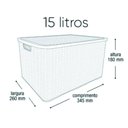 Ver imagem 2 de Caixa Organizadora 15l Rattan C/tampa Bca 25591pm