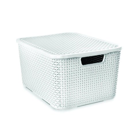 Caixa Organizadora 15l Rattan C/tampa Bca 25591pm