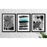 Kit 3 Quadros Decorativos Geométrico Preto e Branco - 1