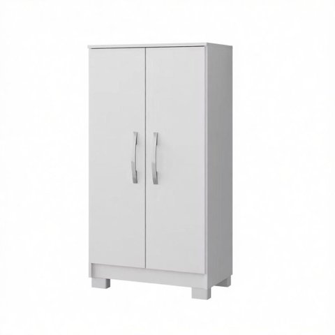 Armário 2 Portas Branco em Mdp Compacto Moderno