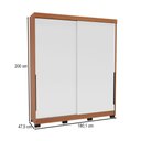 Ver imagem 4 de Guarda-roupa Casal Madri 2 Portas 2 Gavetas Branco/freijó - Politorno
