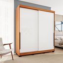 Ver imagem 1 de Guarda-roupa Casal Madri 2 Portas 2 Gavetas Branco/freijó - Politorno