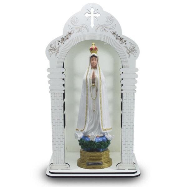 Capela Com Imagem De Nossa Senhora De Fátima (40Cm) - Inquebrável