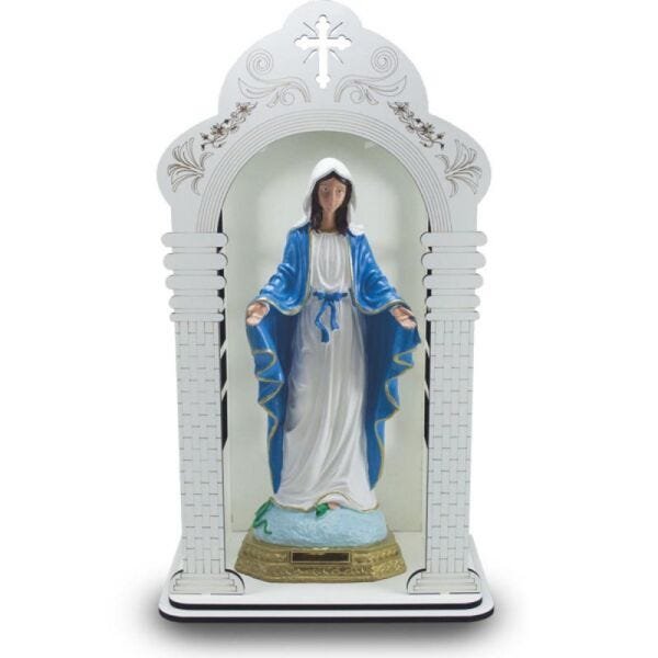 Capela Com Imagem Nossa Senhora Das Graças (40Cm) - Inquebrável