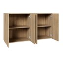 Ver imagem 7 de Mesa Escrivaninha 150cm e 2 Armários Aéreos 4 Portas F5 Cor:macadâmia com Branco