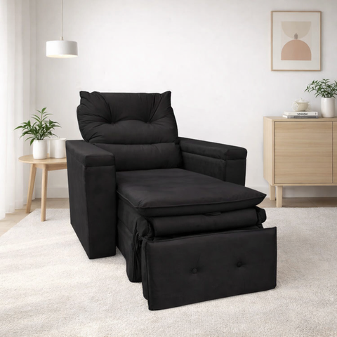 Poltrona do Papai Retrátil Reclinável Suede Marrom Escuro Conforto - Larbelle