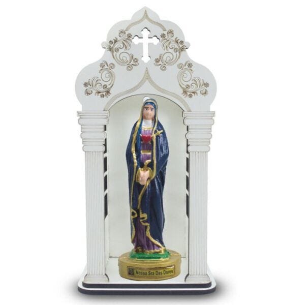 Capela Com Imagem Nossa Senhora Das Dores (20Cm) - Inquebrável