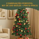 Ver imagem 4 de Kit 100 Bolas Vermelho e Dourado Lisa Glitter Decoração Árvore de Natal com Ponteira(Brinde) Luvinco