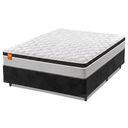 Ver imagem 1 de Cama Box Casal Colchão Molas Ensacadas Real 138x188x65cm Preto/Cinza - Suporta até 130kg por