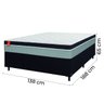 Cama Box Casal Colchão Molas Ensacadas Real 138x188x65cm Preto/Cinza - Suporta até 130Kg por - 2