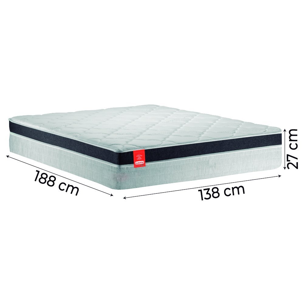 Cama Box Casal Colchão Molas Ensacadas Real 138x188x65cm Preto/Cinza - Suporta até 130Kg por - 4