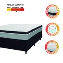 Ver imagem 3 de Cama Box Casal Colchão Molas Ensacadas Real 138x188x65cm Preto/Cinza - Suporta até 130Kg por