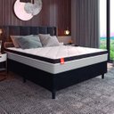 Ver imagem 1 de Cama Box Casal Colchão Molas Ensacadas Real 138x188x65cm Preto/Cinza - Suporta até 130Kg por